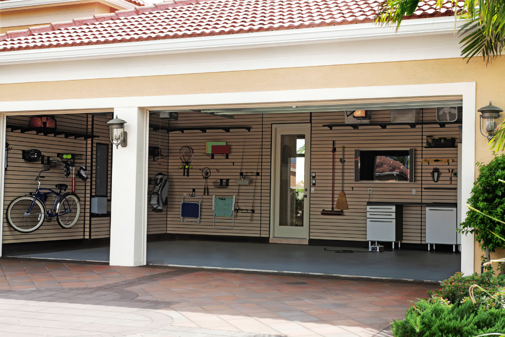 View of the inside of an organized garage in Thousand Oaks