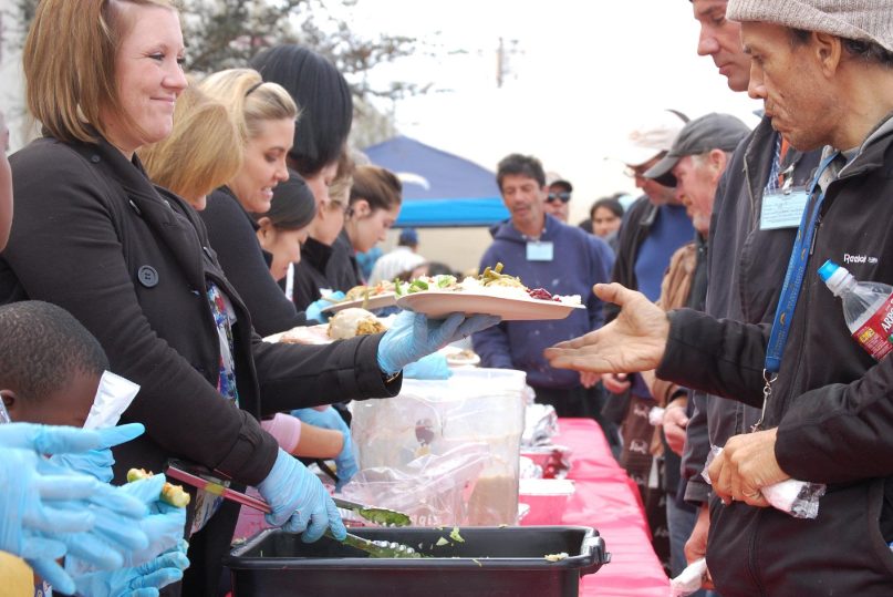 Feeding the homeless from Newbury Self Storage team