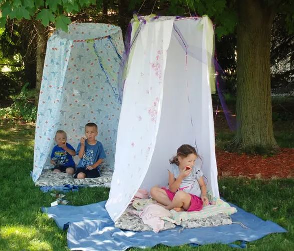 Backyard hula hoop tent