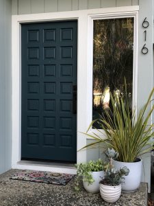 self storage Thousand Oaks recommends lighting outside home. New paint on front door.