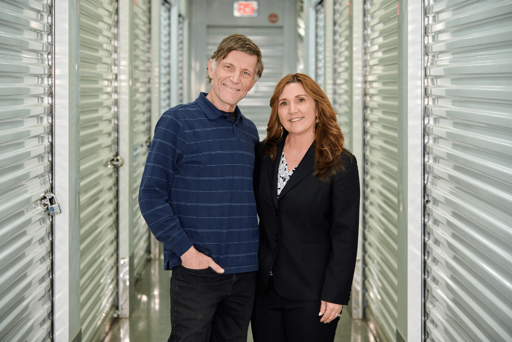 Man and Woman standing in front of Newbury Park storage units