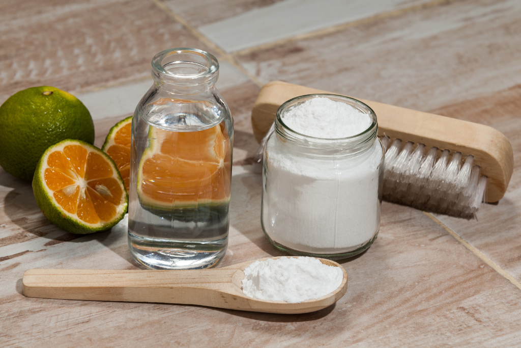 magic trio of cleaning, baking soda, vinegar and lemon. 